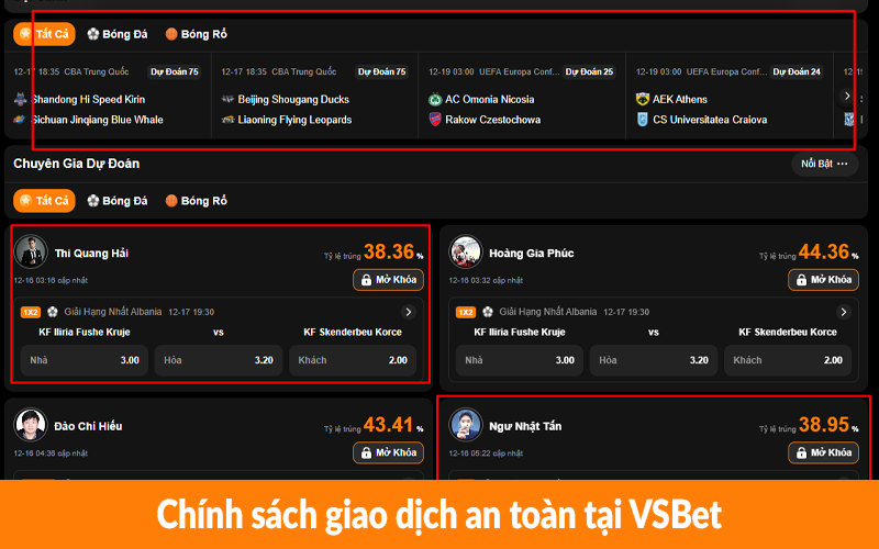 Chính sách giao dịch an toàn tại VSBet
