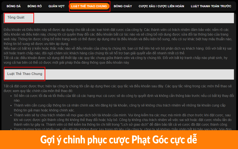Gợi ý chinh phục cược Phạt Góc cực dễ