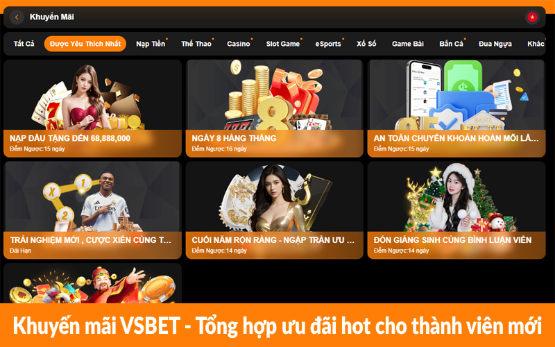 Khuyến mãi VSBET - Tổng hợp ưu đãi hot cho thành viên mới